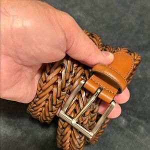 Men's Braided Leather Belt - Brown